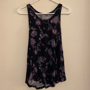 Women’s Small Black Floral Tank Top - Mudd